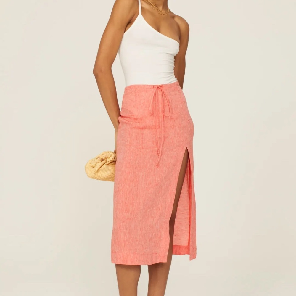 Matthew Bruch Drawstring Midi Skirt Size M - image 1